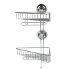 Gifi Étagère de douche 2 paniers d angle à ventouse gris