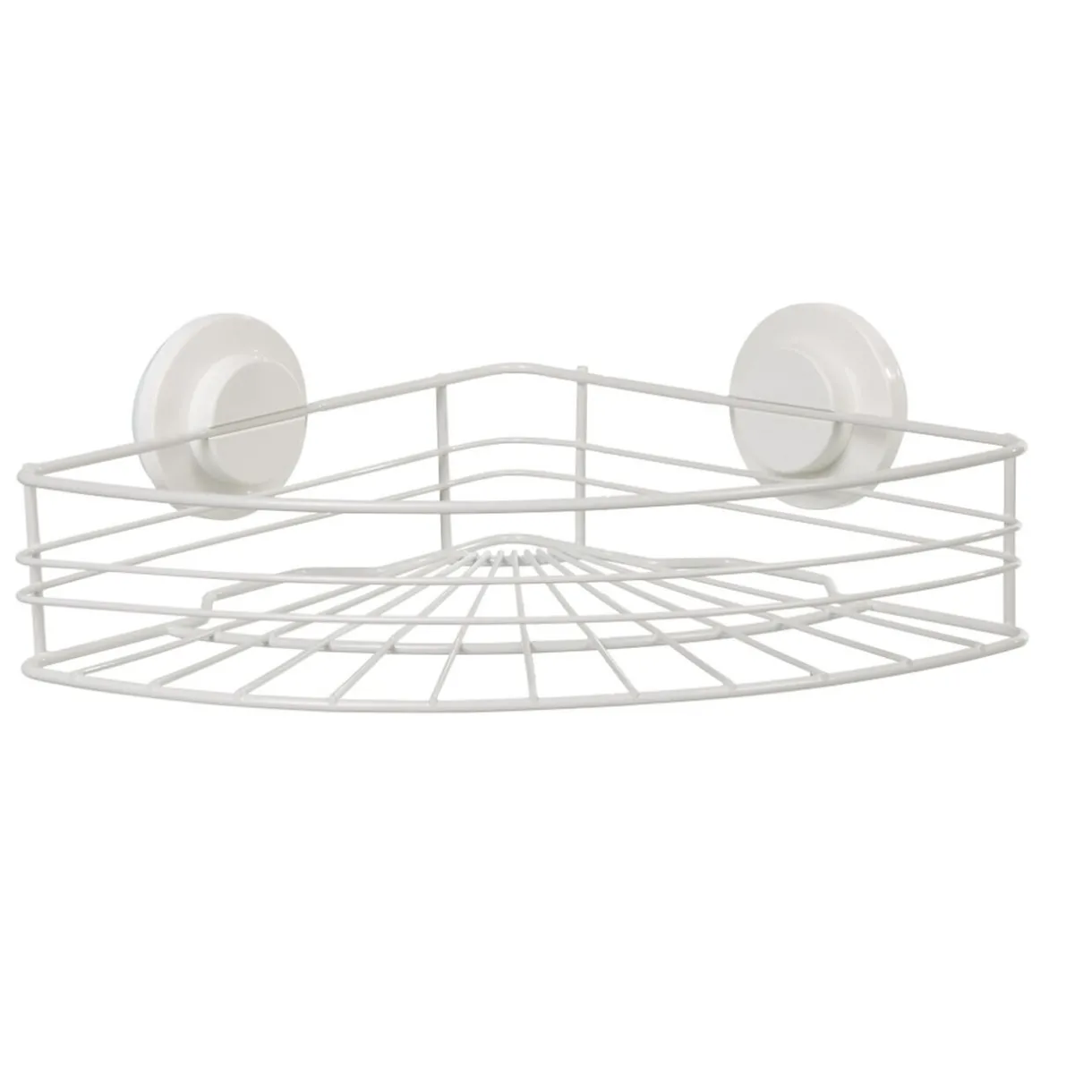 Clearance Gifi Étagère de douche panier d'angle à ventouse blanc