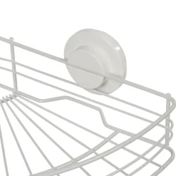 Clearance Gifi Étagère de douche panier d'angle à ventouse blanc
