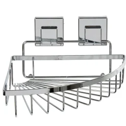 Hot Gifi Étagère de douche panier d'angle à ventouse gris