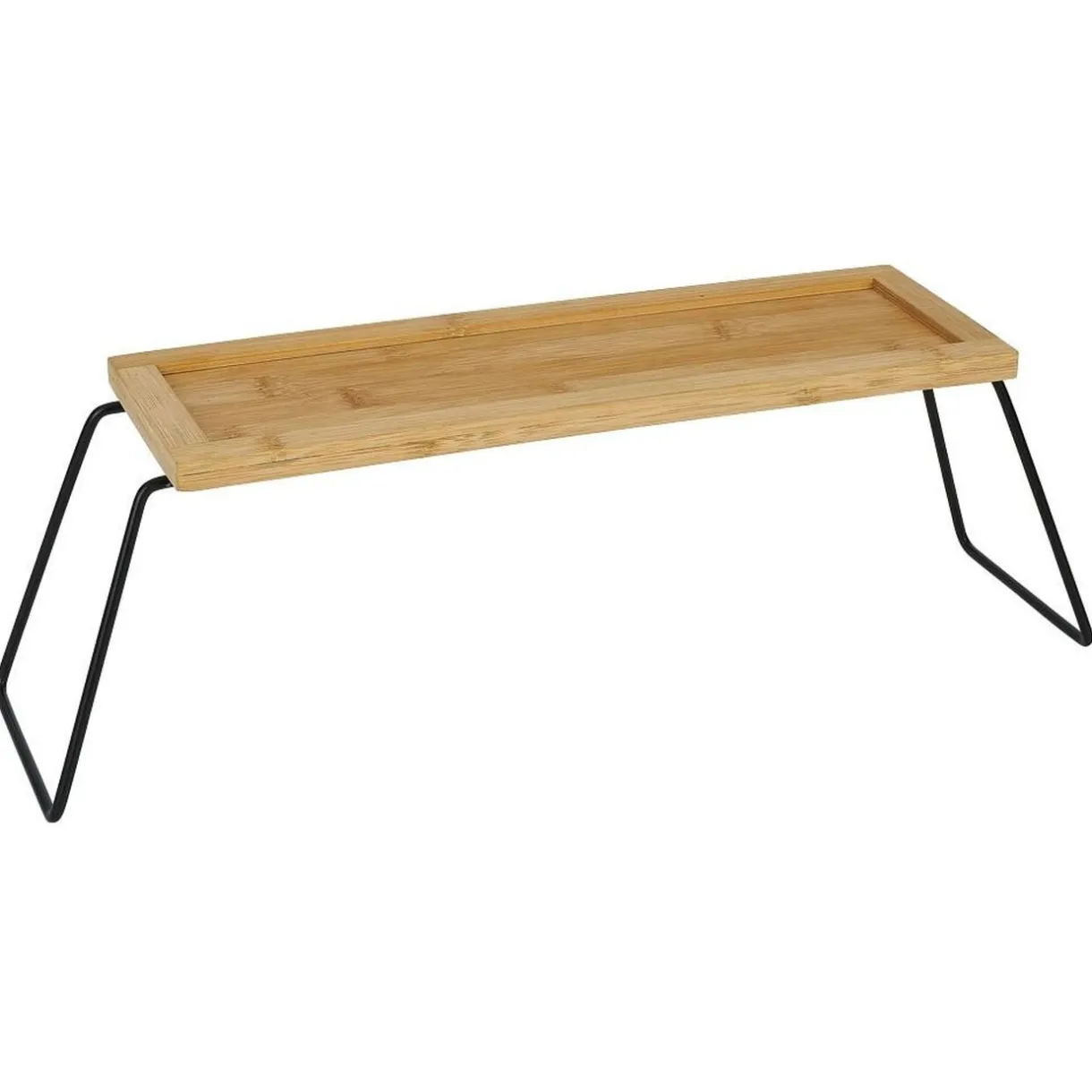 Étagère de rangement en bambou et pieds en métal noir 36x12xH15cm^Gifi