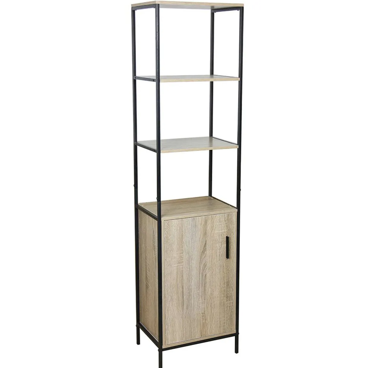 Hot Gifi Étagère en métal et mdf 3 niveaux et placard