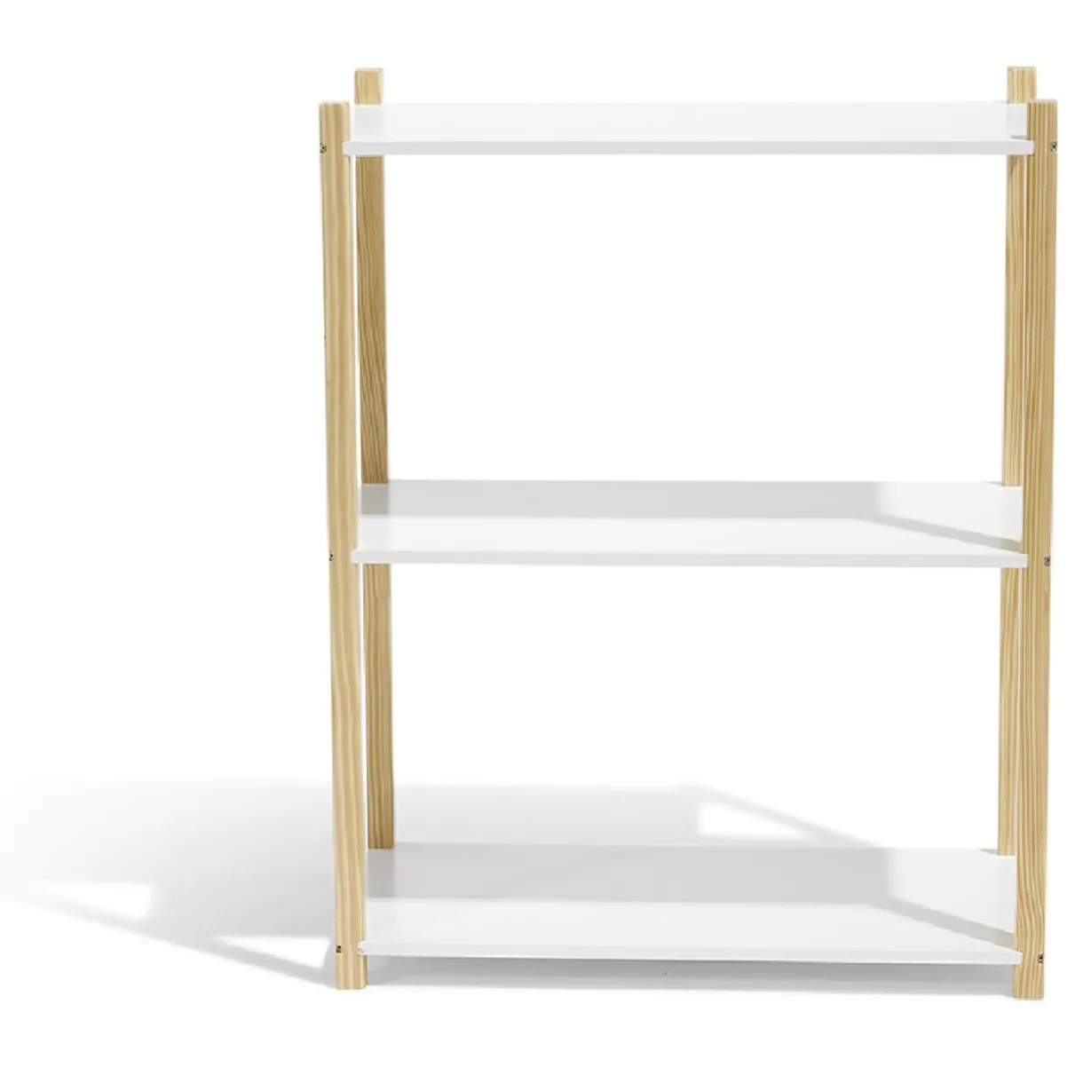 Rangement|Gifi Étagère en pin blanc et naturel 3 niveaux