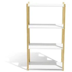 Rangement|Gifi Étagère en pin blanc et naturel 4 niveaux