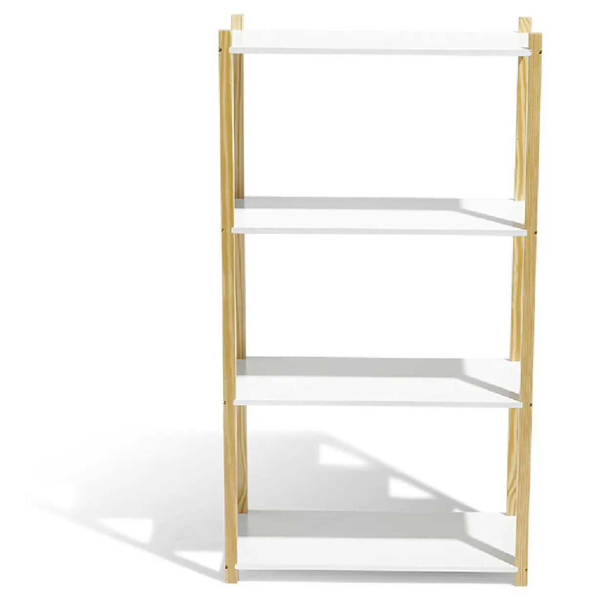 Rangement|Gifi Étagère en pin blanc et naturel 4 niveaux