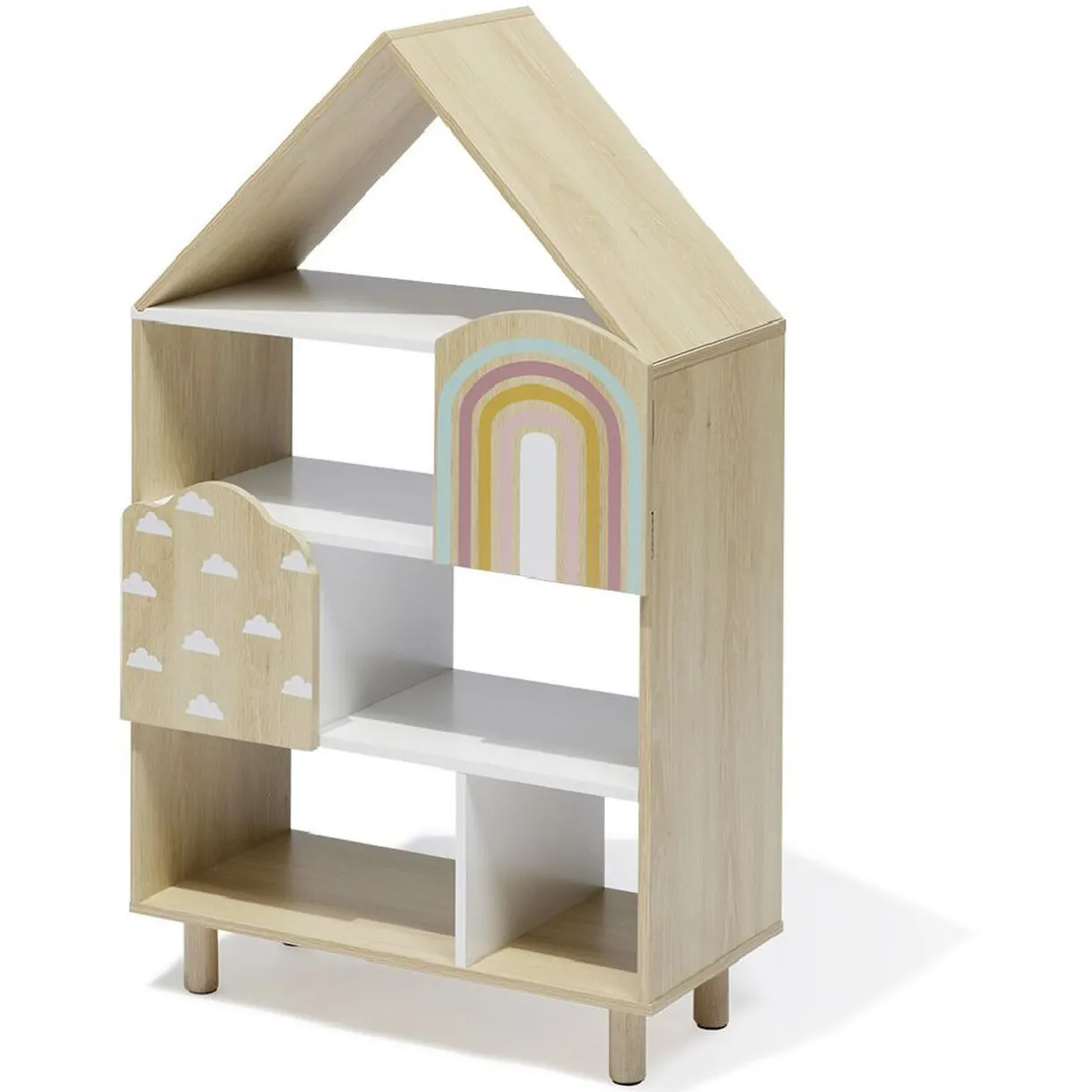 Rangement|Gifi Étagère enfant 7 cases design nuage arc en ciel - L60,5xP30xH100 cm