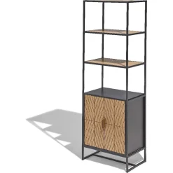 Rangement|Gifi Étagère Eole noire et miel 2 portes