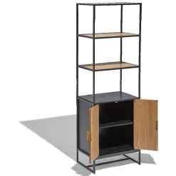 Rangement|Gifi Étagère Eole noire et miel 2 portes