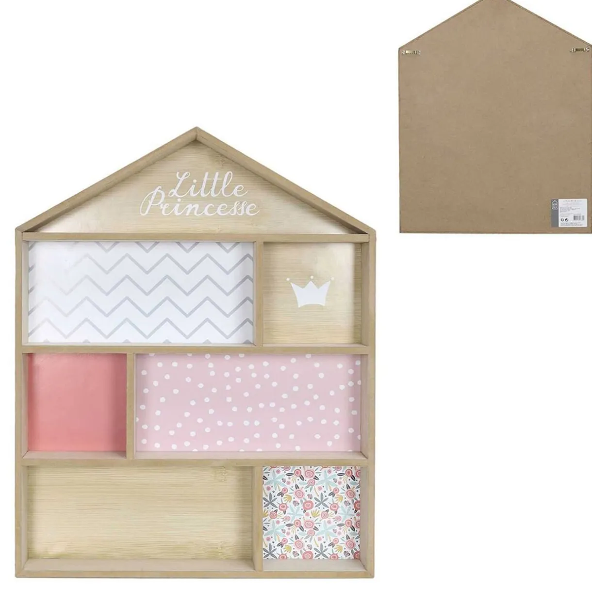 Rangement|Gifi Étagère fille forme maison Little Princesse en bois rose L40xP10xH54cm