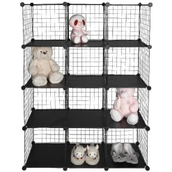 Rangement|Gifi Étagère multi cubes grillage noir