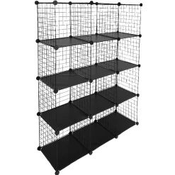 Rangement|Gifi Étagère multi cubes grillage noir