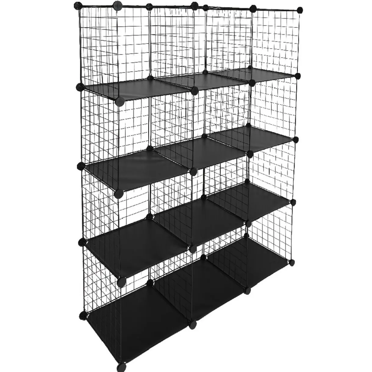 Rangement|Gifi Étagère multi cubes grillage noir