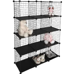 Rangement|Gifi Étagère multi cubes grillage noir