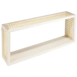 Rangement|Gifi Étagère murale bois et cannage L.40cm