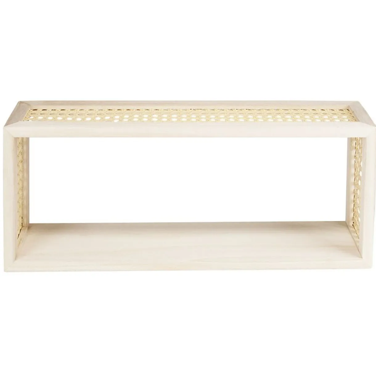 Rangement|Gifi Étagère murale bois et cannage L50x10xH20cm