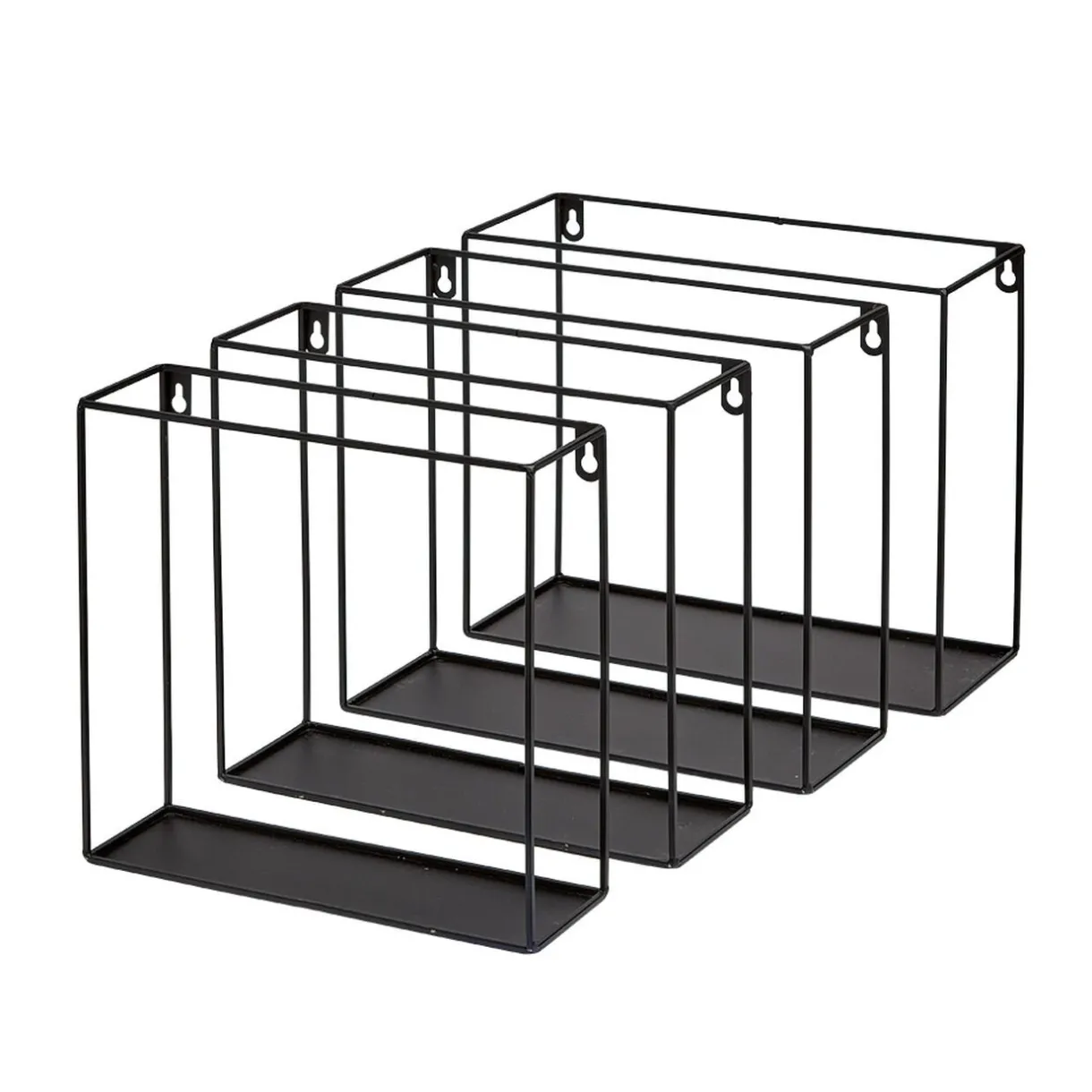 Rangement|Gifi Étagère murale carrée en métal noir x 4