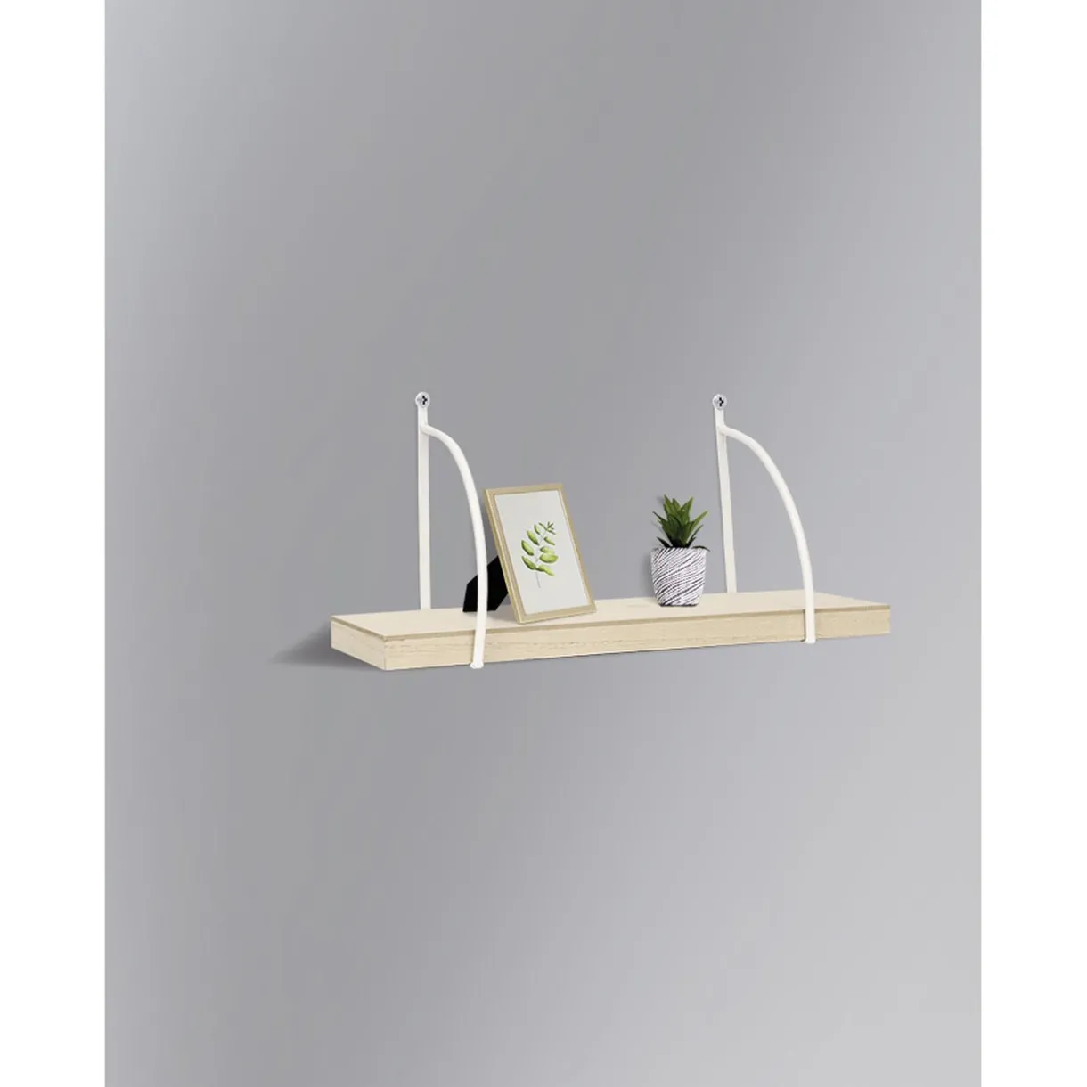 Rangement|Gifi Étagère murale naturel et blanc 52,5x17xH23,7 cm - Ronny