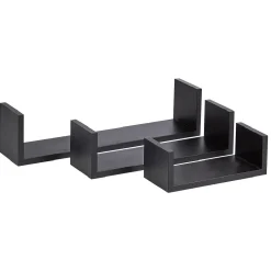 Rangement|Gifi Étagère murale rectangulaire noire x3