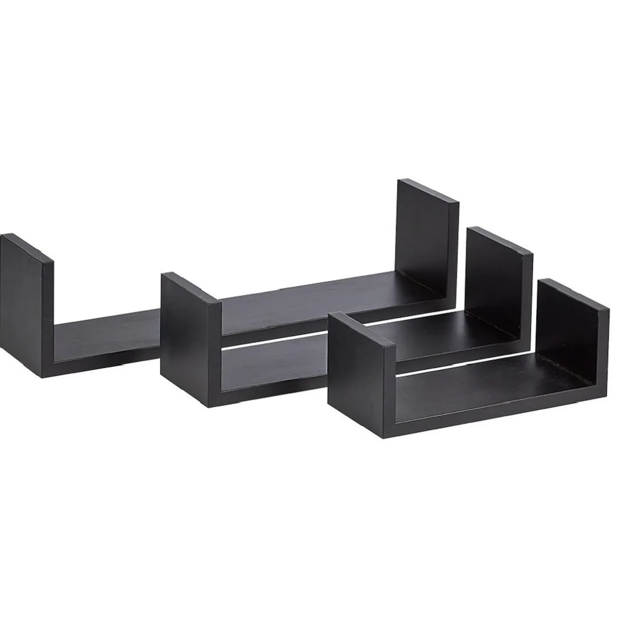 Rangement|Gifi Étagère murale rectangulaire noire x3