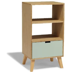 Rangement|Gifi Étagère Pia bois clair et vert d’eau 1 tiroir