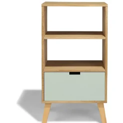 Rangement|Gifi Étagère Pia bois clair et vert d’eau 1 tiroir