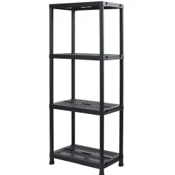 Rangement|Gifi Étagère plastique noir 4 niveaux L60xl30xH138cm