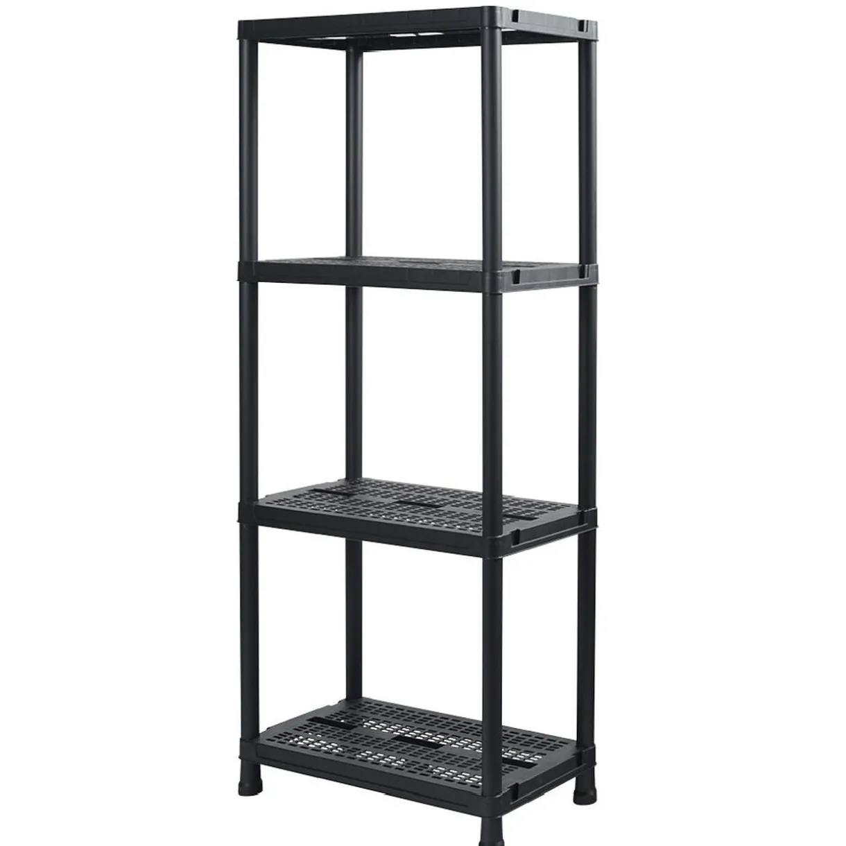 Rangement|Gifi Étagère plastique noir 4 niveaux L60xl30xH138cm