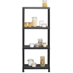 Rangement|Gifi Étagère plastique noir 4 niveaux L60xl30xH138cm