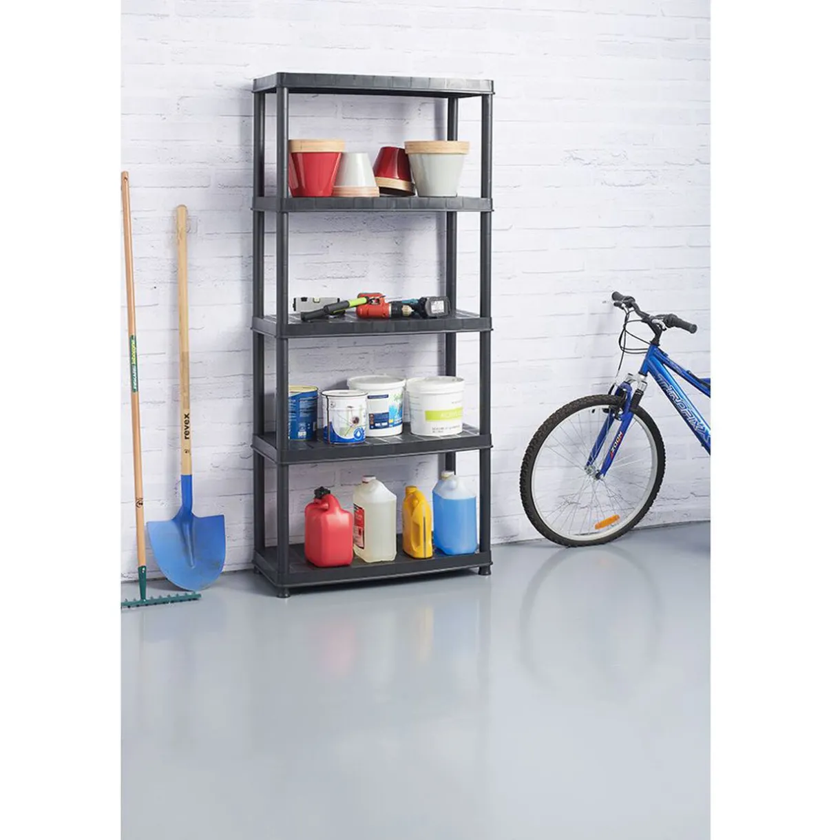 Rangement|Gifi Étagère plastique noir 5 niveaux L71xl35xH180cm