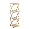Online Gifi Étagère pliable en bambou 4 niveaux H91cm
