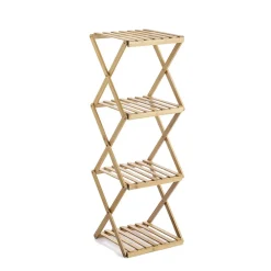 Online Gifi Étagère pliable en bambou 4 niveaux H91cm