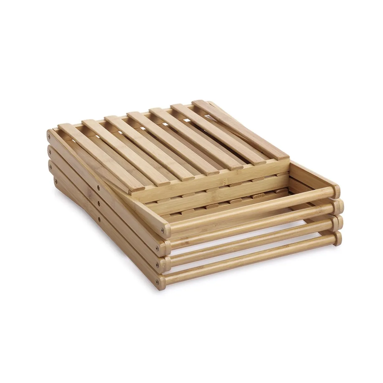 Online Gifi Étagère pliable en bambou 4 niveaux H91cm