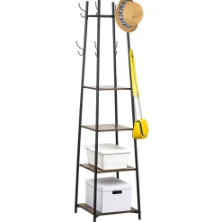 Rangement|Gifi Étagère portant 5 niveaux 8 crochets métal et bois
