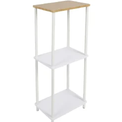 Outlet Gifi Étagère salle de bain 3 niveaux en bambou blanche