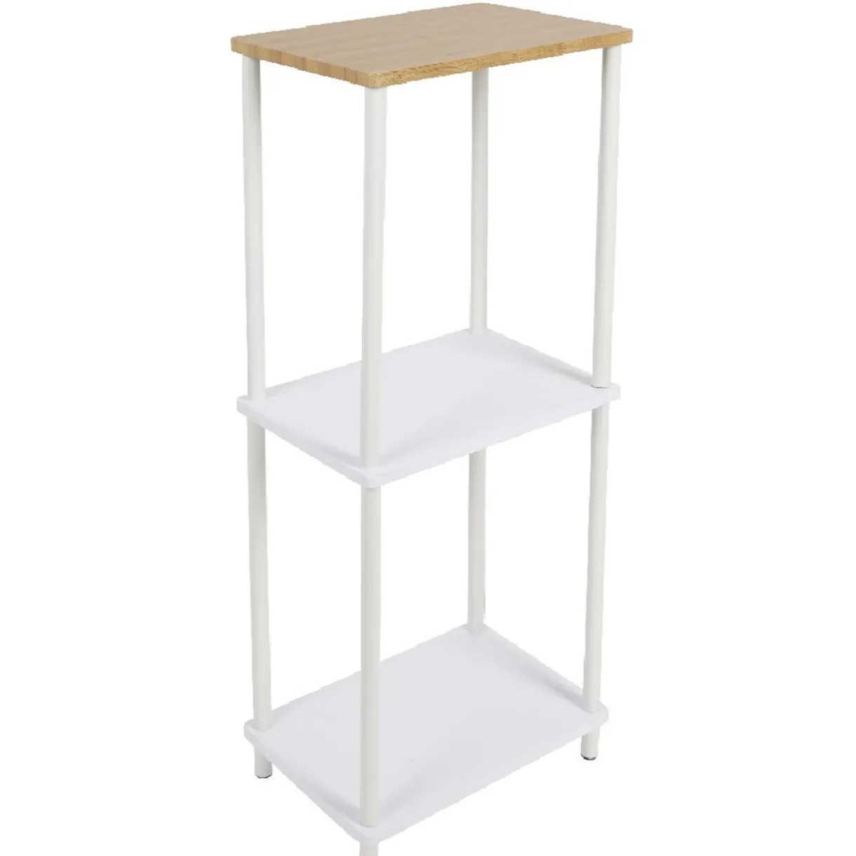 Outlet Gifi Étagère salle de bain 3 niveaux en bambou blanche