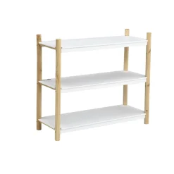 Rangement|Gifi Étagère scandinave bois 3 niveaux blanc et naturel
