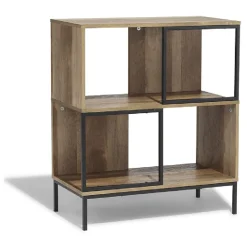 Rangement|Gifi Étagère Stanley 4 casiers noir naturel