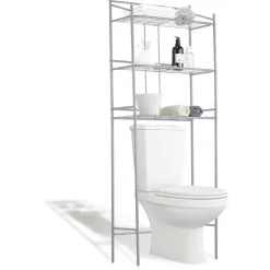 Discount Gifi Étagère WC 3 niveaux acier gris 59,5x26,5xH170cm