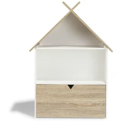 Rangement|Gifi Étagère Woody blanche et bois clair 1 tiroir 2 niches
