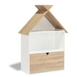 Rangement|Gifi Étagère Woody blanche et bois clair 1 tiroir 2 niches