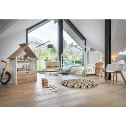 Rangement|Gifi Étagère Woody blanche et bois clair 1 tiroir 2 niches