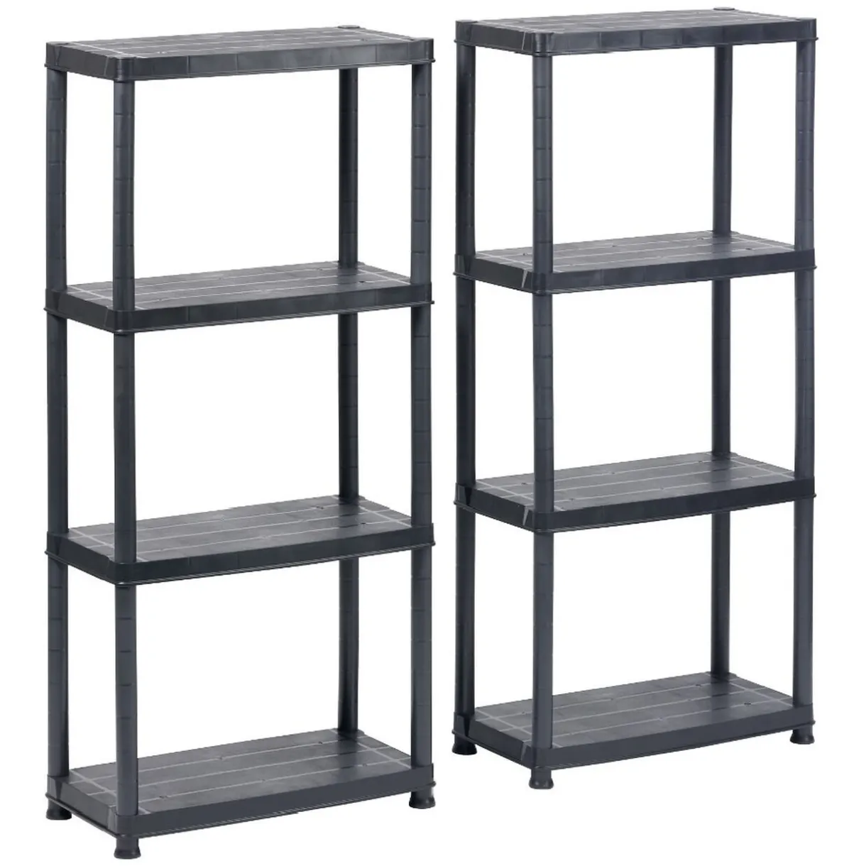 Rangement|Gifi Étagères noires en plastique 4 niveaux x2