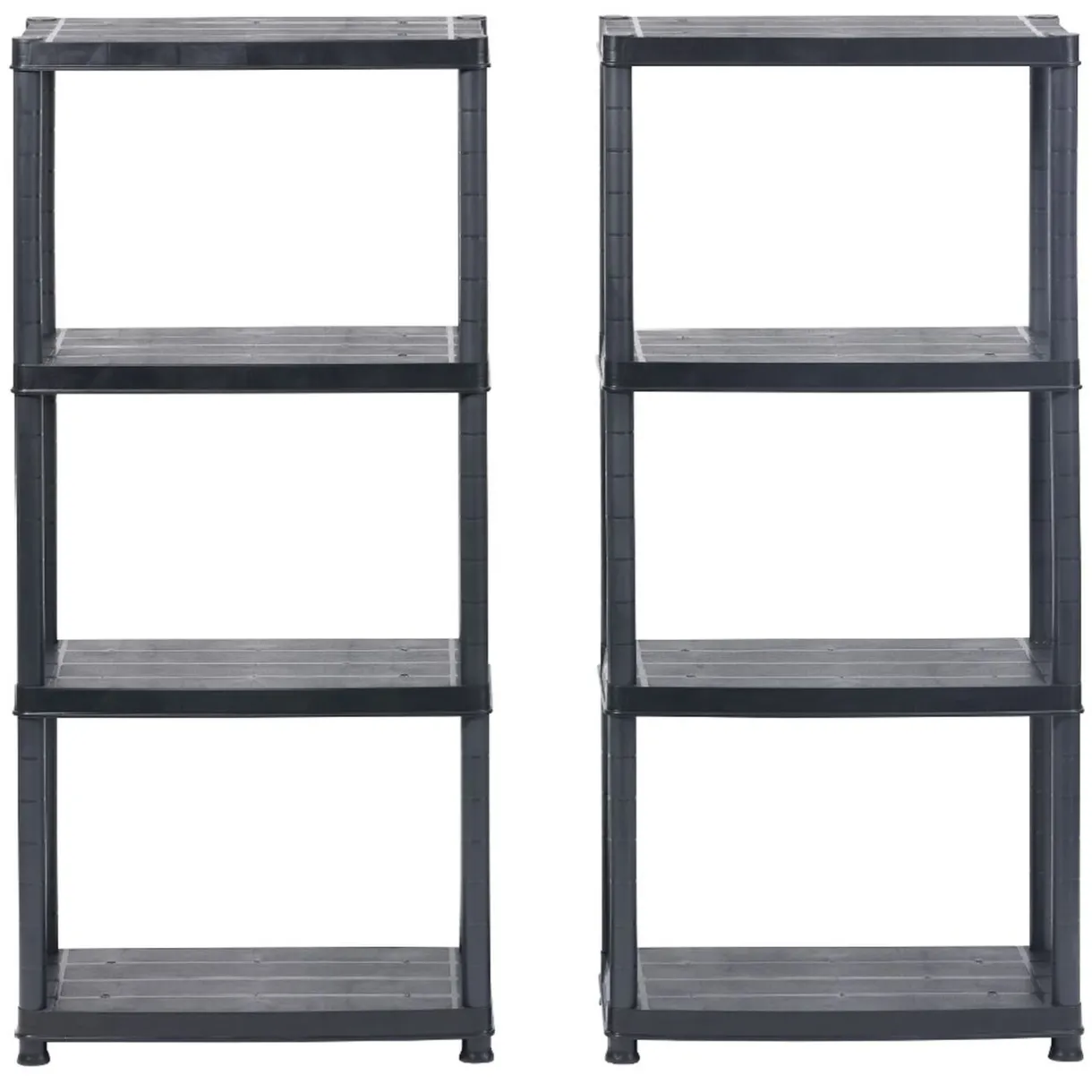 Rangement|Gifi Étagères noires en plastique 4 niveaux x2