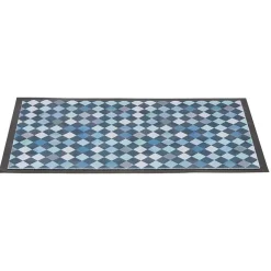 Nettoyage Et Entretien|Gifi Tapis anti poussière rectangulaire motif losange bleu et blanc