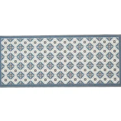 Nettoyage Et Entretien|Gifi Tapis de cuisine à motif graphique bleu marron 120x50 cm
