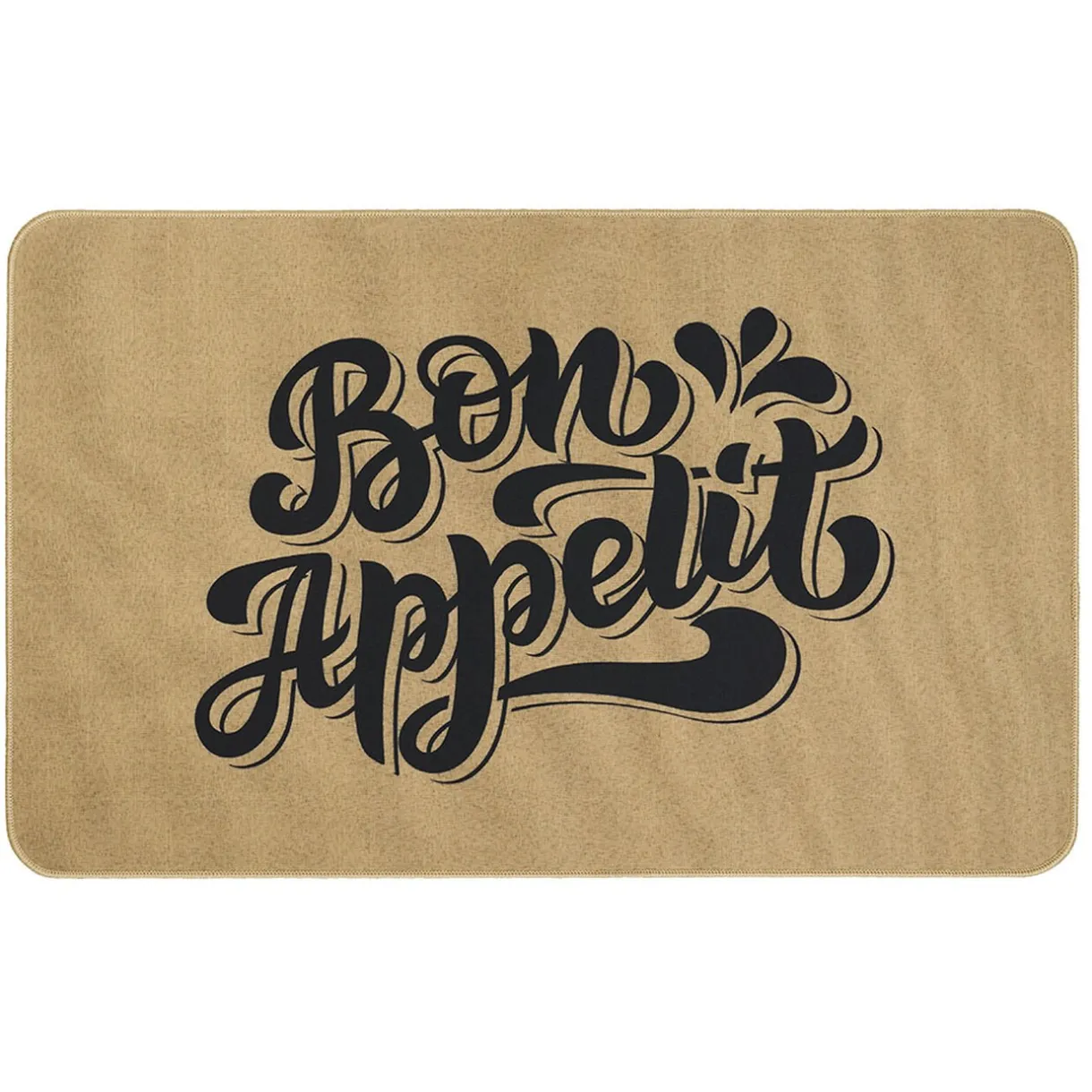 Nettoyage Et Entretien|Gifi Tapis de cuisine effet lin inscription Bon appétit 80x50 cm