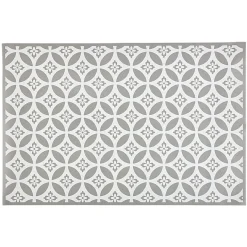 Nettoyage Et Entretien|Gifi Tapis de cuisine en vinyle imprimé rosace blanc et gris L. 70 cm