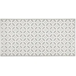 Nettoyage Et Entretien|Gifi Tapis de cuisine en vinyle imprimé rosace blanc et gris L. 99 cm