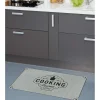 Nettoyage Et Entretien|Gifi Tapis de cuisine gris polyamide décor Cooking courses 80x50 cm