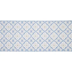 Nettoyage Et Entretien|Gifi Tapis de cuisine imprimé carreau de ciment bleu et blanc 120x50cm